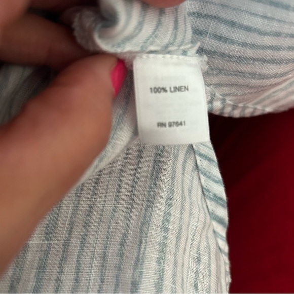 J. Jill love linen stripes button front shirt M - Picture 4 of 7
